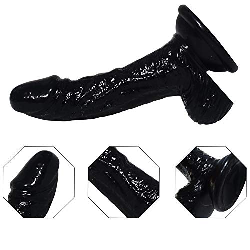 HYLHYL5-F Rěàlǐstǐc Tǒy Sǔctǐǒn Cǔp, Handheld Bendable PVC Super Realistic Full Body Hands-Free Black (L: 15cm / 6", W: 3.5cm / 1.37")