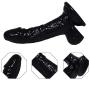 HYLHYL5-F Rěàlǐstǐc Tǒy Sǔctǐǒn Cǔp, Handheld Bendable PVC Super Realistic Full Body Hands-Free Black (L: 15cm / 6", W: 3.5cm / 1.37")