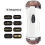 Male Hands Free Pockèt-Pûssy Men Mâsturbâtion Toys Relax Deluxe Adult Toys for Men Pleasure 2 in 1Double-Ended Design-8-frequency Vibration Mode-Intelligent Pronunciation（with Headset Mode）
