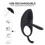 Amoris Waterproof Vibrating Cock Ring, Rechargeable Penis Ring Vibrator Sex Toy for Male, Female or Couples with 10 Modes, Ultra Quiet