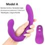 Hands Free Play Vibrating Silicone Strapless Strap-On for Women Lesbian Realistic Silicone