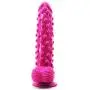 FAAK Silicone Bumpy Dildo G-Spot Novelties Female Masturbator Soft Flexible Adult Toy Cock with Suction Base Waterproof (Pink)