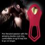 Vibrating Cock Ring for Couples, Double Ring Remote Control Penis Ring Vibrator with 9 Vibration Modes, Alona Rechargeable Vibrating Penis Enhancer Ring Vibrator (Red)