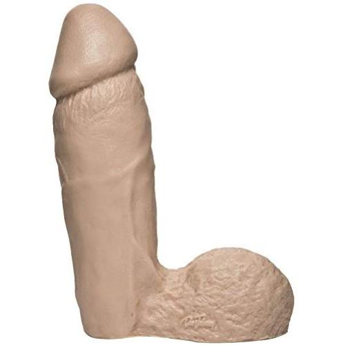 Doc Johnson The Naturals - 7 Inch Thick Dong with Balls -Made of Body-Safe PVC - Proudly Made In America - Dildo - White