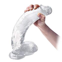 SJX-Love Huge Dongs 12 Inch Medical-Grade Crystal Glass Stick Straight Inside Soft Wand Couple Role Play SJX-Love