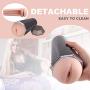 Male Masturbator Cup Pocket Pussy Stroker, SHEQU Realistic Silicone Vagina Pocket Masturbation Cup Adult Sex Toys Men for Virgin Vaginal Sex (Sexy Black Lily)
