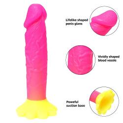 Lfcmf Skin Friendly Life Size Liquid Silicone Dîldɔ Soft and Safe with Suction Cup for Bedroom Play (Color : Red)