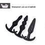 JunRP 7 Pcs/Set Soft Medical Silicone Trainer Kit Anale Pugs Beginner Set for Women and Men - Black