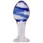 AKStore Blue Glass Crystal Ball Anal Plug Anal Butt Personal Sex Massager G-spot Stimulator Butt Pleasure Wand Mushroom Adult Sex Toy