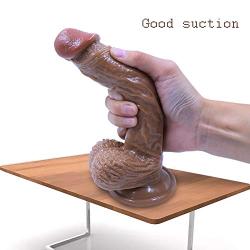 ZYYSQ Double Layer Ultra-Soft Silicone Stick for Women Men Beginners Advanced with Huge Big Long Size Silicone Entertainment Toys ZYYSQ (Color : Brown)