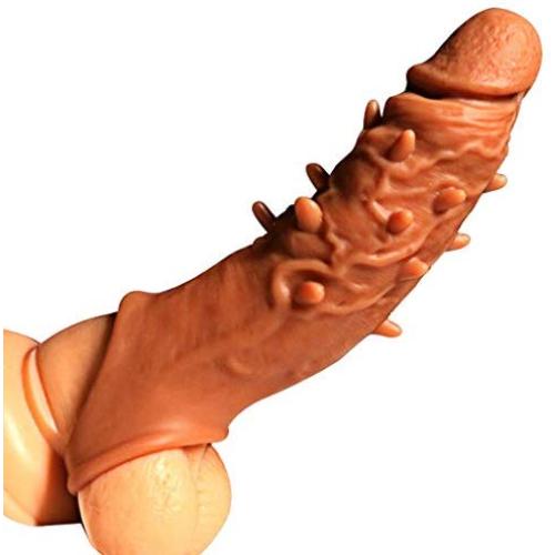 LLFX Realistic Dildò Sleeve Extender Realistic Soft and Flexible with Scrotum Ring Watertight for Men Jeans