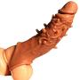 LLFX Realistic Dildò Sleeve Extender Realistic Soft and Flexible with Scrotum Ring Watertight for Men Jeans