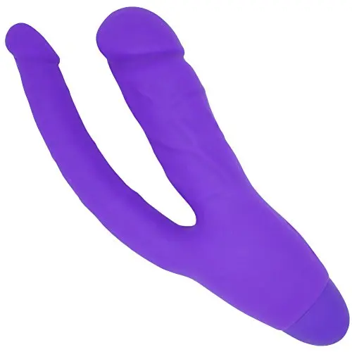 Silicone Double Penetrator Realistic Vibrating Dildo for Anal and Vaginal Penetration Powerful Vibrations Adult Sex Toy Vibrator