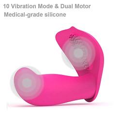 Silicone Wireless Massager with Remote Control, IP67 Waterproof,10-Speed and USB Charging (Red)