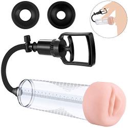 BOMBEX Vacuum Penis Pump, Manual Penis Enlarger for Male Erection & Enhancement, Penis Massage & Stimulation Device with Male Stroker