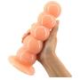 7.83" PVC Anal Beads Butt Plug Masturbation Toys for Female Massager G-Spot Prostate Stimulation Sex Toy with 5 Anal Beads and Suction Cup (Flesh)