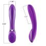 Silicone G-Spot Vibrator - 12 Modes Waterproof Heat Massager, Curved Stimulator Magic Wand - Purple