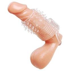 Size Matters Clear Sensations Vibrating Textured Erection Sleeve Dildo