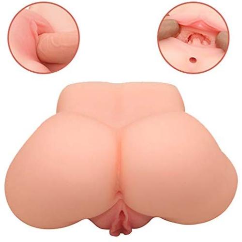 Rzoeox 3D Male Masturbator Realistic TPE Sex Doll with Tight Vagina and Anal Extremely Soft Ass Adult Sex Toy for Men (8.3 x 6.7 x 3.5in)