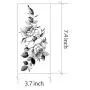 10 Sheets Big Black Rose Peony Flower Girls Temporary Tattoos For Women Waterproof Tattoo Stickers 3D Blossom Lady Shoulder Tatoos Leaf Sexy Arm Body Chains Pattern.