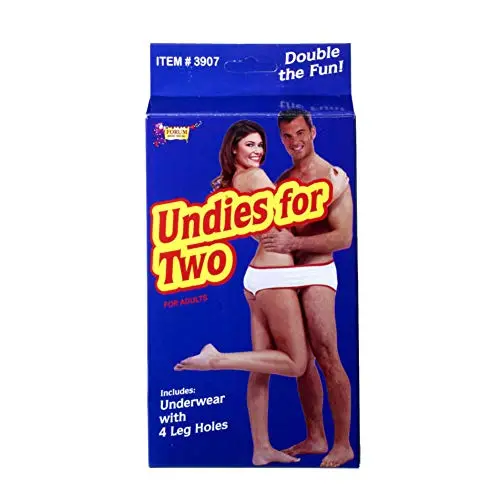 Forum Novelties 3907 Undies for Two, Fun Fundie Underwear Panties for Halloween Parties & Holidays, One Size, White Forum Novelties 3907 Undies for Two, Fun Fundie Underwear Panties for Halloween Parties & Holidays, One Size, White