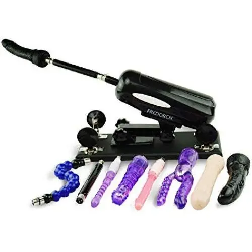 FREDORCH F2 Automatic Sex Machine Multispeed Adjustable Thrusting with 6 Dildo Retractable Gun Female Masturbation Pumping Gun for Women,Sex Products