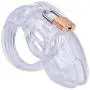 Must Have Cage Compare to CB6000 Short Male Chastity Device 5 Different Cock Rings by Manhood Academy Made in USA (Clear)
