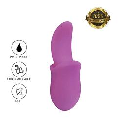 Whisper Quiet Massager Handheld 10 Frequency Vib Tongue Massager, Rechargeable Silicone Lick Massage Magic Wand Purple By Luseeo