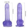 CAOFENGQI-FENGAOIQ Realistic Private Toy Vibrant Seambet Gift for Beginners with Suction Cup, Transparent Purple 7 Inch Massager for Couple and Women Rocket Toy for Women