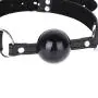 ACSUSS PU Leather Collar Strap with Silicone Ball Mouth Gag and Clamps Clip