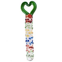 NewMaxer Heart-Shaped Designed Glass Dildo for Women Crystal Female Masturbator Glass Vaginal Plug Anal Anus Plug