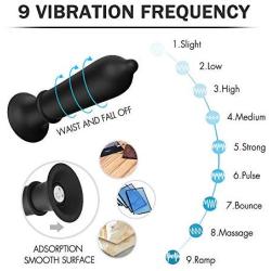 Vibrating Butt Plug, Male Vibrator Remote Control Anal Sex Toys Prostate Massager with 9 Vibrations Silicone P Spot Trainer Waterproof for Men Women Couple