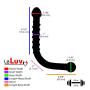 LeLuv Pyrex Glass Anal Vaginal Couples Sex Toy Dildo Set Amber Glow 3 Piece Gift Set Bundle with Premium Padded Pouches for Each