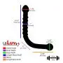 LeLuv Pyrex Glass Anal Vaginal Couples Sex Toy Dildo Set Amber Glow 3 Piece Gift Set Bundle with Premium Padded Pouches for Each