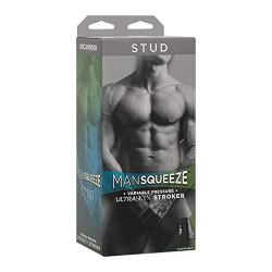 Doc Johnson Man Squeeze - Stud - Squeeze Plate for Precise Pressure - Twist End Cap to Control Suction - Discreet Premium Stroker - Male Masturbator, Ass, Vanilla