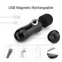 KONERLE Wand Massager for Back and Shoulder,Mini Cordless Massager,USB Recharge, Waterproof,Travel Massage Black