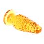 Eastern Delights Elite 3.7 Inch Corn Shape Glass Dildo Anal Plug, Glass Pleasure Wand, Yellow