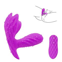 Remote Control G-Spotter Wearable Vibrantor 10 Vibration Modes & Suking Function Silicone Waterproof USB Rechargeable for Women Couples(Purple)