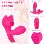 YQFCA Wearable Remote Wearable C-lǐt-óris Massager, 10 Vibration Modes,10 Tongue Licking Modes, Silent,Skin-Friendly Silicone, USB Rechargeable Waterproof Massager YQFCA (Color : Red)