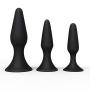 Silicone Butt Plug Kit by Healthy Vibes (3 Pack, Black) - Anal Sex Beginner Set Helps Train Rectum for More Comfortable Intercourse - Anal Toy with Suction Cup Base - Made of Medical-Grade Silicone