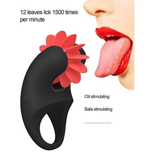 OTOUCH Male Penis Ring Mens Automatic Vibration Cock Ring 12 Leaves Lick Dick Ring Male Toys Female Sensitive Part Stimulation Clits Nipple Balls Sex Toy Vibration Massager Couple Gifts for Men