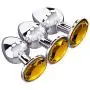 3 Pcs 3 Size Stainless Steel Jeweled Anales B~UT@T Plugs kit Set Trainer Toys, Personal Games Massager for Women&Men Couples Lover Siliver Steel Yellow