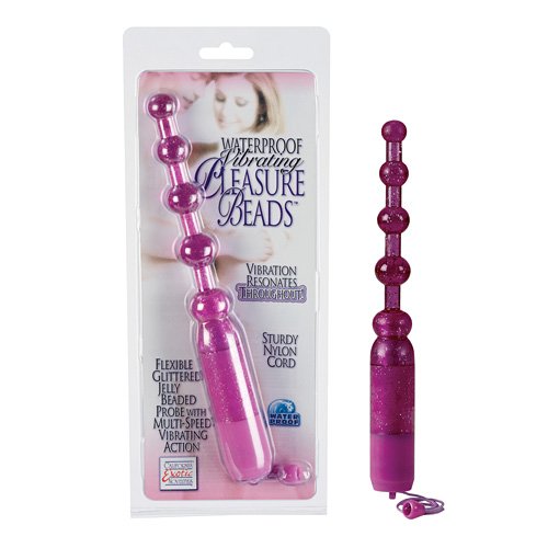 CalExotics Waterproof Vibrating Pleasure Beads. Purple