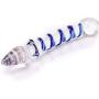 Crystal Glass Pleasure Wand Dildo Penis - AKStore - Blue Realistic Spiral