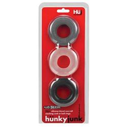 Hunkyjunk HUJ3 C-Ring 3-Pack - Tar/Ice/Stone