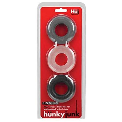 Hunkyjunk HUJ3 C-Ring 3-Pack - Tar/Ice/Stone