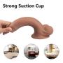 Realistic Dildo with Suction Cup Base for Hands-Free Play, 8inch Uncut Dual Layered Silicone G-Spot Anal Dildos,Adult Sex Toys for Female Vaginal Anal Play