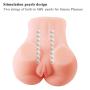 Male Masturbator Pussy Anal Ass with Built-in Stimulation Pearls for Intense Pleasure,Soft and Realistic Sex Toy for Man Masturbation