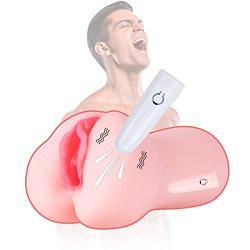 Vibrating Male Masturbator, Vagina Pussy Masturbation Stroker with 9 Vibration Modes and Female Moans