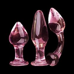 Winzfred 3PCS Crystal Glass Anâl Plug Six Toys G SPOtt-ERT-er Crystal Glass Anâl Plug Stīmulator for Couple